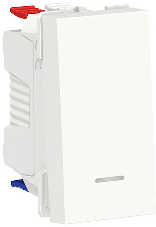 Schneider Electric NU310318S UNICA MODULAR ПЕРЕКЛЮЧАТЕЛЬ 1-клавишный, с нейтралью, сх.6а, 1 модуль, БЕЛЫЙ