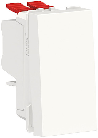 Schneider Electric NU310518 UNICA MODULAR переключатель 1-клавишный, перекрест, сх. 7, 10 AX, 250 В, белый