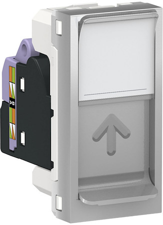 Schneider Electric NU341630 UNICA MODULAR розетка компьютерная, RJ45, одиночная, кат.6 STP,1 модуль,алюминий