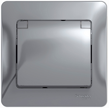 Schneider Electric GSL000346 GLOSSA РОЗЕТКА с заземлением со шторками с крышкой, 16А, IP20, в сборе, АЛЮМИНИЙ