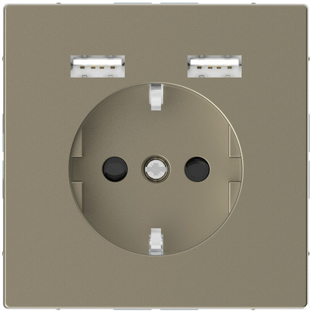 Schneider Electric MTN2366-6033 MERTEN D-Life РОЗЕТКА силовая 16 A с зарядкой USB A+A 2,4 A, САХАРА