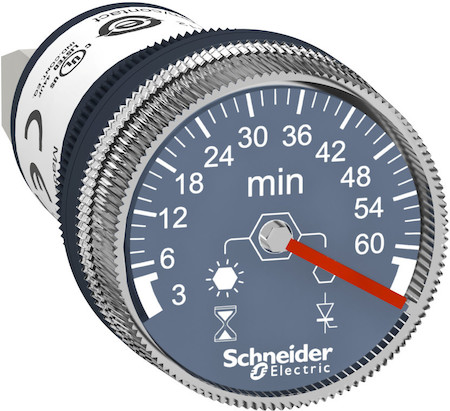 Schneider Electric XB5DTGM5 ТАЙМЕР,ОТВ.22ММ, ЗАД. СРАБ, 220В,3-60МИН