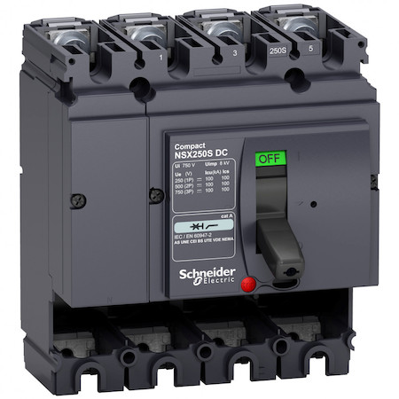 Schneider Electric LV438219 Коммутационный блок ComPact NSX250S DC, 100 kA при 750 VDC, 250 A, без расцепителя, 4П