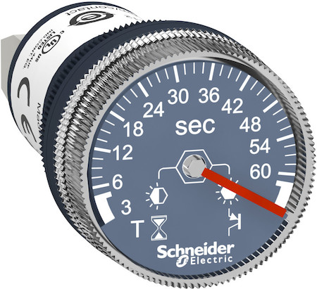 Schneider Electric XB5DTB23 ТАЙМЕР,ОТВ.22ММ, ЗАД. СРАБ, 24В, 3-60 С