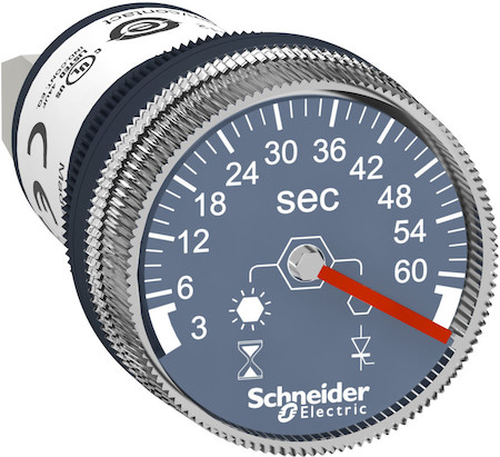 Schneider Electric XB5DTGM3 ТАЙМЕР,ОТВ.22ММ, ЗАД. СРАБ, 220В, 3-60 С