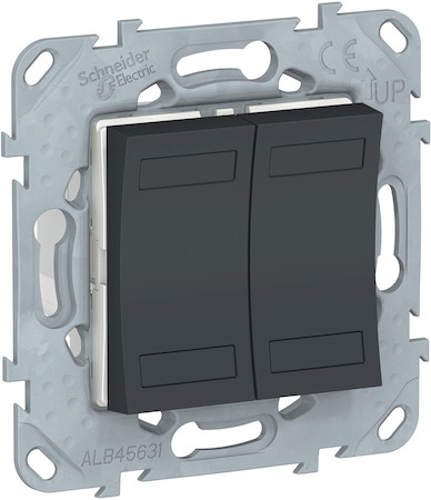 Schneider Electric NU553154 UNICA NEW KNX 4-кнопочный выключатель, АНТРАЦИТ