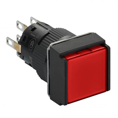 Schneider Electric XB6ECA42P КНОПКА КРАСНАЯ,16ММ,КВАДР.,ПРУЖ. ВОЗВР.