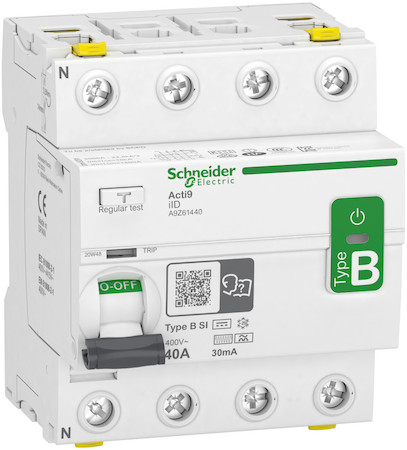 Schneider Electric A9Z61440 ВЫКЛЮЧАТЕЛЬ ДИФФ. ТОКА iID 4П 40A 30mA B-SI-ТИП