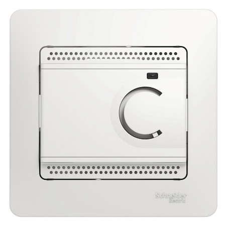 Schneider Electric GSL000135 GLOSSA ТЕРМОСТАТ электрон.теплого пола с датчиком,от+5до+50°C,16A,в сборе, БЕЛЫЙ
