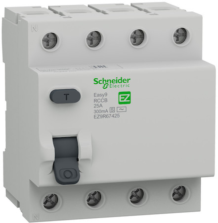 Schneider Electric EZ9R67425 ВДТ селект. EASY9 (УЗО) 4П 25А 300мА AC-S 400В