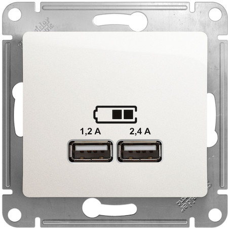 Schneider Electric GSL000639 USB РОЗЕТКА A+С, мех, ПЕРЛАМУТР