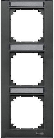 Schneider Electric MTN476314 MERTEN M-Smart РАМКА 3 поста с полем д/надписи вертикальный монтаж, АНТРАЦИТ, SM