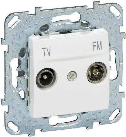 Schneider Electric MGU5.453.18ZD UNICA РОЗЕТКА TV/ FM, проходная, БЕЛЫЙ