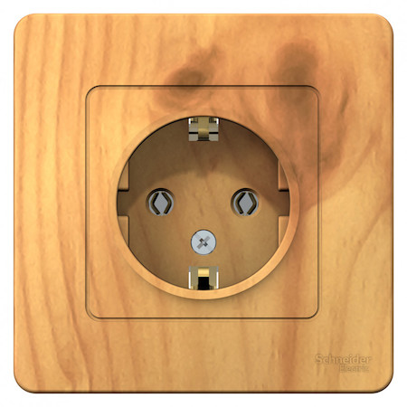 Schneider Electric BLNRS001015 BLANCA С/У РОЗЕТКА с заземлением без шторок, 16А, 250В, ЯСЕНЬ