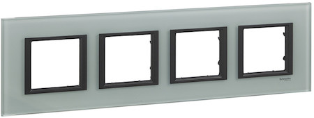 Schneider Electric MGU68.008.7C3 UNICA CLASS РАМКА 4-постовая, МАТОВОЕ СТЕКЛО
