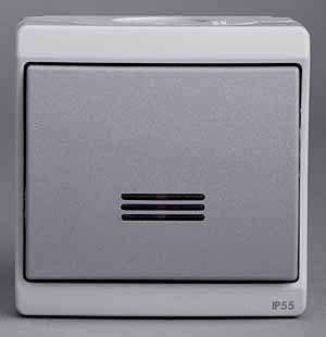 Schneider Electric ENN35828 Кноп в-ль с подсв о/у, в сборе, сер IP55