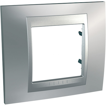 Schneider Electric MGU66.002.038 UNICA TOP РАМКА 1-постовая, АЛЮМИНИЙ/ХРОМ МАТОВЫЙ