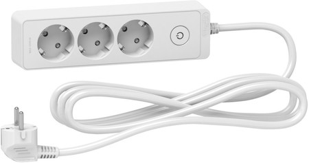 Schneider Electric ST9433W UNICA EXTEND удлинитель 3 розетки 2К+З, кабель 3м, белый