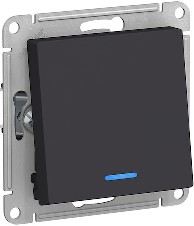 Schneider Electric ATN001063 ATLASDESIGN 1-кл ПЕРЕКЛЮЧАТЕЛЬ с подсветкой, сх.6а, 10АХ, механизам, КАРБОН