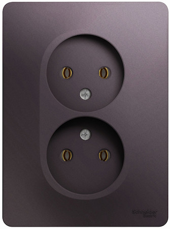 Schneider Electric GSL001420 GLOSSA РОЗЕТКА двойная без заземления,16А, 250В, в сборе,СИРЕНЕВЫЙ ТУМАН