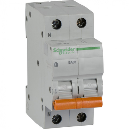 Schneider Electric 11219 АВТОМАТИЧЕСКИЙ ВЫКЛЮЧАТЕЛЬ ВА63 1П+Н 63A C 4,5 кА, Болгария/Италия