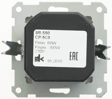 Schneider Electric SR-5S0-1-86 W59 СВЕТОРЕГУЛЯТОР (диммер) поворотный, 300Вт, 230В, механизм, БЕЛЫЙ
