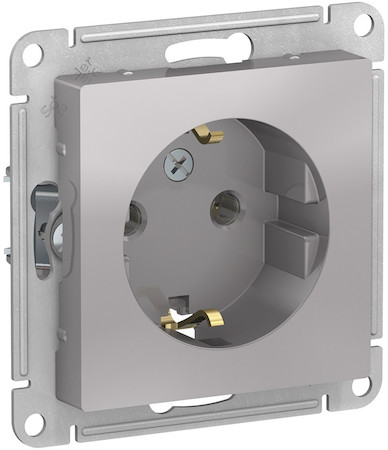 Schneider Electric ATN000343 ATLASDESIGN РОЗЕТКА с заземлением, 16А, механизм, АЛЮМИНИЙ
