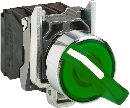 Schneider Electric XB4BK133B5 ПЕРЕКЛЮЧ 22ММ 3-ПОЗ. С ПОДСВ 24В ЗЕЛЕНЫЙ