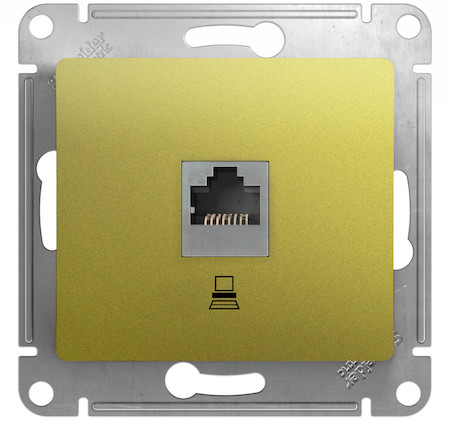 Schneider Electric GSL001081K GLOSSA РОЗЕТКА компьютерная RJ45 кат.5E, механизм, ФИСТАШКОВЫЙ