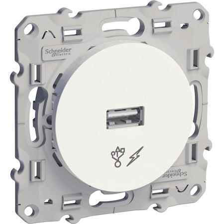 Schneider Electric S52R408 ODACE РОЗЕТКА USB, одиночный разъем, БЕЛЫЙ