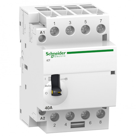 Schneider Electric A9C21844 МОДУЛЬНЫЙ КОНТАКТОР С РУЧНЫМ УПРАВЛЕНИЕМ iCT40A 4Н