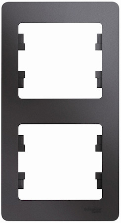 Schneider Electric GSL001306 GLOSSA 2-постовая РАМКА, вертикальная, ГРАФИТ