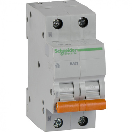 Schneider Electric 11212 АВТОМАТИЧЕСКИЙ ВЫКЛЮЧАТЕЛЬ ВА63 1П+Н 10A C 4,5 кА, Болгария/Италия