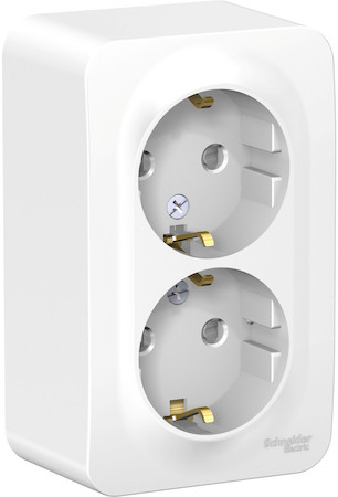 Schneider Electric BLNRA011221 BLANCA О/У РОЗЕТКА двойная с заземл. со шторк. МОНТ.ПЛ.,16А, 250В, БЕЛЫЙ
