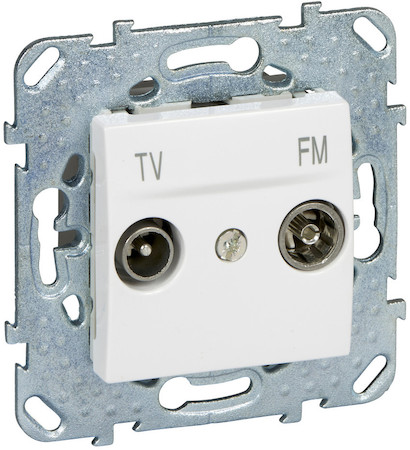 Schneider Electric MGU5.451.18ZD UNICA РОЗЕТКА TV/ FM, одиночная, БЕЛЫЙ