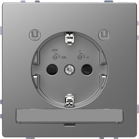 Schneider Electric MTN2304-6036 MERTEN D-Life РОЗЕТКА 16А с з/к и LED модулем, НЕРЖ. СТАЛЬ , SD