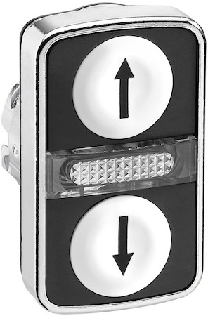 Schneider Electric ZB4BW7A1714 ГОЛОВКА МЕТАЛ. ДВОЙНОЙ КНОПКИ С ПОДСВ., ВСТР. LED