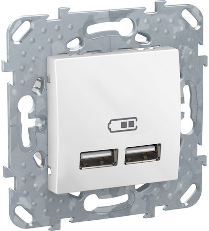Schneider Electric MGU5.418.18ZD UNICA РОЗЕТКА USB, 2.1 А, БЕЛЫЙ