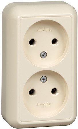 Schneider Electric RA16-213-S ПРИМА дв. розетка без з/к без шт.
