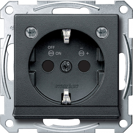 Schneider Electric MTN2304-0414 MERTEN МЕХАНИЗМ РОЗЕТКИ SCHUKO с мод. светодиод. подсв., АНТРАЦИТ