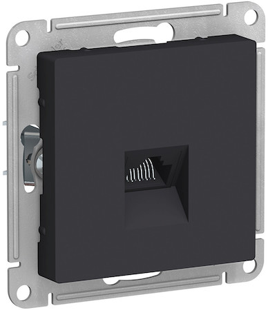 Schneider Electric ATN001083 ATLASDESIGN РОЗЕТКА компьютерная RJ45, кат. 5Е, механизм, КАРБОН