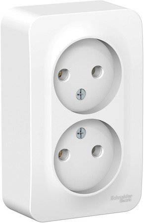 Schneider Electric BLNRA000211 BLANCA О/У РОЗЕТКА двойная без заземл. без шт. ИЗОЛ.ПЛ., 16А, 250В, БЕЛЫЙ
