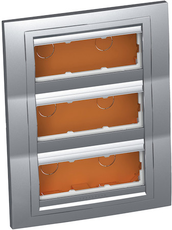 Schneider Electric ALB46479N КОРОБКА СКР.МОНТ 3Х3 ГОР.С РАМКОЙ МЕТАЛЛ