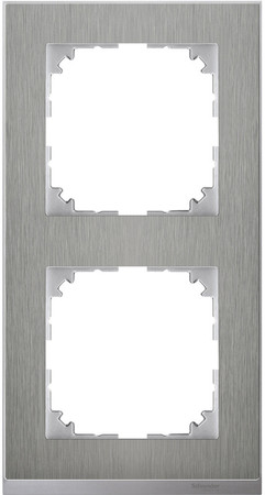 Schneider Electric MTN4020-3646 M-Pure Decor РАМКА 2 поста, НЕРЖ.СТАЛЬ/АЛЮМИНИЙ, SM