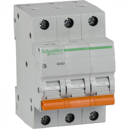 Schneider Electric 11227 АВТОМАТИЧЕСКИЙ ВЫКЛЮЧАТЕЛЬ ВА63 3П 40A C 4,5 кА, Болгария/Италия