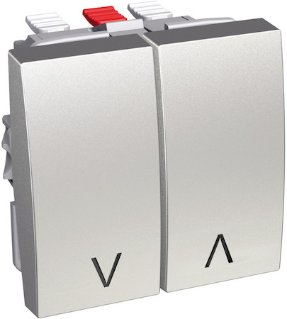 Schneider Electric ALB46089 ВЫКЛ-ЛЬ Д/ЖАЛЮЗИ НАЖИМНОЙ 10A МЕТАЛЛИК