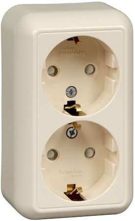 Schneider Electric RA16-214I-S ПРИМА дв. розетка с з/к с шт.