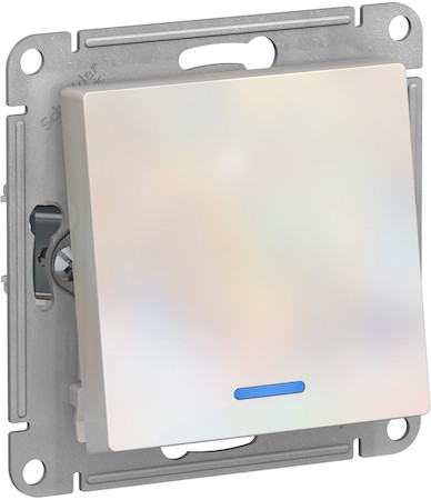 Schneider Electric ATN000463 ATLASDESIGN 1-кл ПЕРЕКЛЮЧАТЕЛЬ с подсветкой, сх.6а, 10АХ, механизам, ЖЕМЧУГ