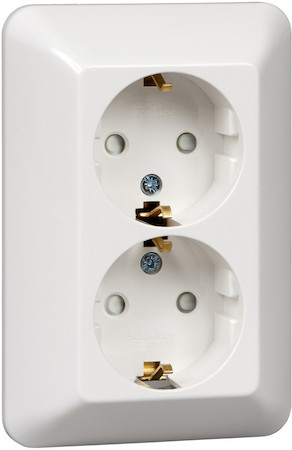 Schneider Electric RS16-212-B ПРИМА С/У РОЗЕТКА 2-я с заземлением со шторками 16А 250В, БЕЛЫЙ, опт.уп.Россия