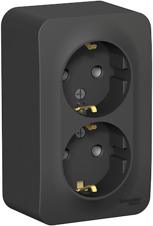 Schneider Electric BLNRA010216 BLANCA О/У РОЗЕТКА двойная с заземл. без штор. ИЗОЛ.ПЛ.,16А, 250В, АНТРАЦИТ